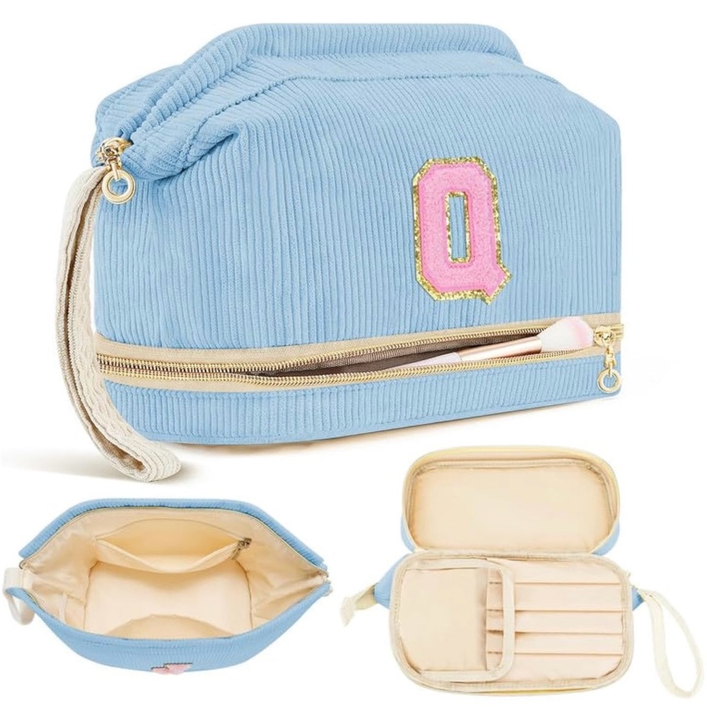 Initial Travel Makeup Bag for Women